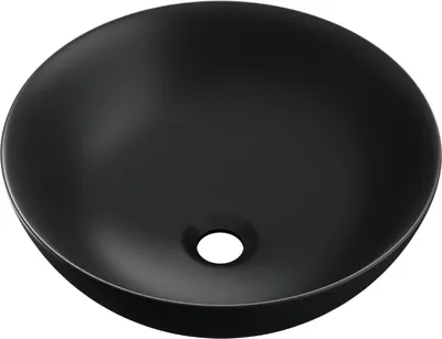 Zdjęcie produktu dla Umywalka nablatowa Luqa 40 cm okrągła, czarny mat – nowoczesny design, idealna do eleganckiej łazienki