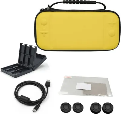 Image de 10 en 1 Sac de protection portable durable pour Switch Lite (jaune)