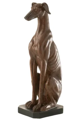Produktbild von Realistische Windhund-Skulptur, Polyresin, Braun - Verfügbar in Zwei Größen – Höhe 80cm