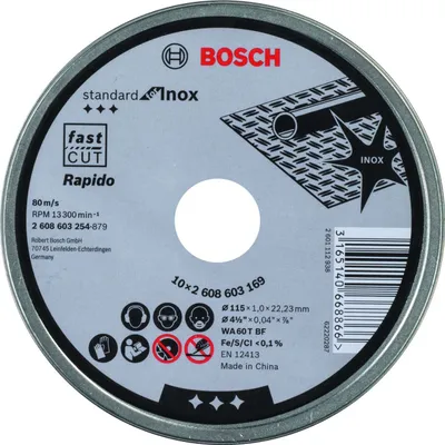 Produktbild von 10-teiliger Scheibensatz für Metall-Inox Bosch 115x1x22.23