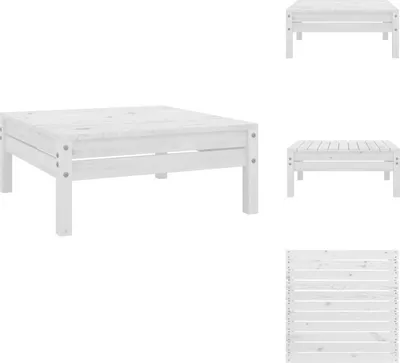 Image de vidaXL Tabouret de jardin blanc pin massif - Ensemble de meubles de jardin