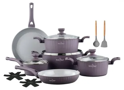 Produktbild von Swiss Haus SAPPHIRE Kochgeschirr-Set Violett, 14-teilig, induktionsgeeignet