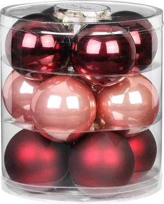 Produktbild von Weihnachtskugeln Glas 8cm Vintage Rose, 12 Stück