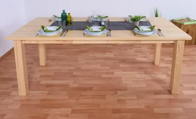 Produktbild von Massivholz Esstisch Natur 80x200 cm, Höhe 75 cm, 3 cm Tischplattenstärke