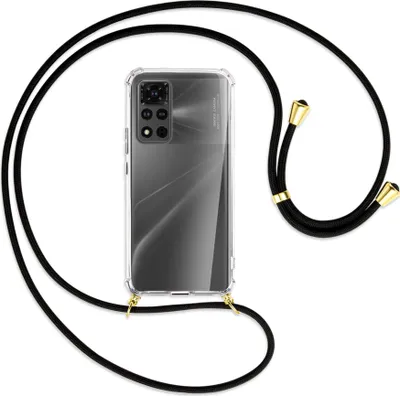 Produktbild von Handykette Backcover-Schutzhülle mit Band (Metall goldfarben) für Honor View 40 Pro (V40 Pro, 6.6'') - schwarz