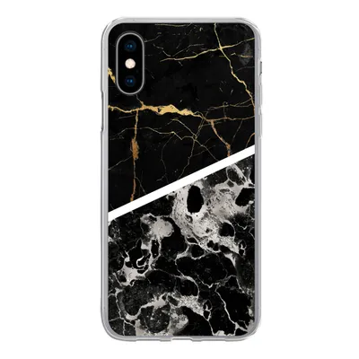 Produktbild von MuchoWow® Handyhülle Schutzhülle Hülle für iPhone X Marmor - Gold - Luxus Silikon Softcase Handy Hülle - Handyhülle