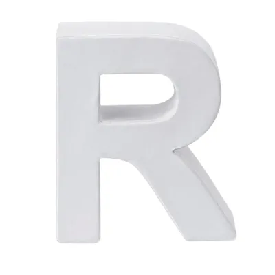 Produktbild von Papp Buchstabe R weiss 10 x 3,5cm