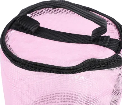 Produktbild von Geschenkpapier-Aufbewahrungstasche, großes Fassungsvermögen, transparent, faltbar, wiederverwendbar, wasserfest, tragbarer Geschenkpapier-Organizer für die Aufbewahrung mehrerer Rollen, Rosa