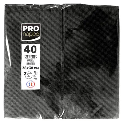 Zdjęcie produktu dla PROnappe SV623981I PROnappe Servietten schwarz 2-lagig 38,0 x 38,0 cm, 40 St.