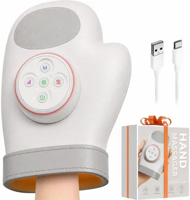 Produktbild von Elektrisches Handmassagegerät kabellos | Hand-Massagegerät mit Wärme gegen Arthritis & Schmerzen - Perfektes Geschenk für Damen & Herren