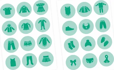 Produktbild von Möbelaufkleber Ordnungssticker für Kleidung mint/mint