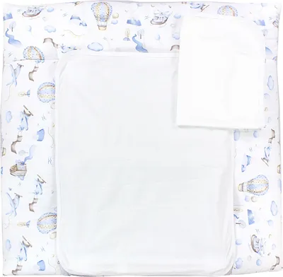 Produktbild von TupTam Wickelauflage inkl. 2 Frotteebezüge Modell MAR02579, Farbe: Heißluftballons Blau, Größe: 75 x 85 cm