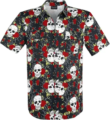 Produktbild von Jawbreaker Kurzarmhemd Herren Skull schwarz L