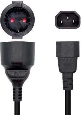 Produktbild von Aisens Power Adapter A132-0467/ C14 Stecker - CEE7 Buchse/ 25cm/ Schwarz