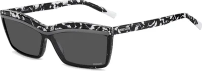 Zdjęcie produktu dla Okulary przeciwsłoneczne Missoni MIS 0263/S, kolor: czarny, biały, kubański brąz, model damski, rozmiar: 63/11/140