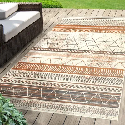 Immagine prodotto di Tappeto per interni e per esterni Rivestimento per terrazze, balconi e soggiorni Marrone 80x150 cm