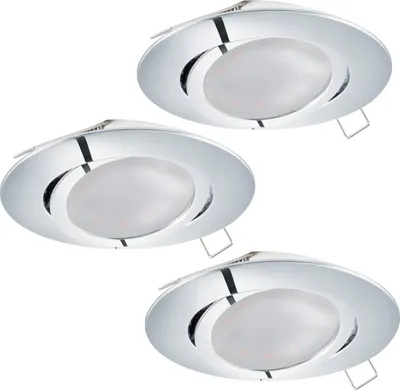 Produktbild von EGLO 3er-Set LED Einbauleuchten TEDO, Einbaulampe, Ø: 8 cm, Lampe, Wohnraumleuchte, warmweiß