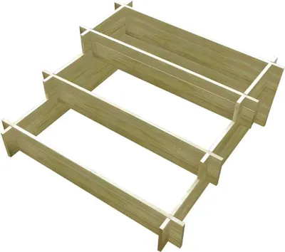 Image de Jardinière à 3 niveaux 90 x 90 x 35 cm Bois imprégné