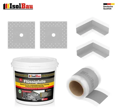 Dichtset Dusche Flüssigfolie 7 kg Dichtband Abdichtset Duschelement Set Bad