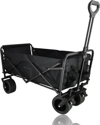 Imagen del producto de Carro plegable, capacidad de carga de 200 kg, ruedas robustas, con freno, ideal para jardín y camping