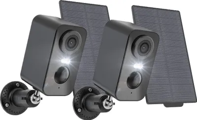 Produktbild von 2K Überwachungskamera Aussen Wlan Akku mit Solarpanel, Outdoor Kamera Farbnachtsicht mit PIR, Zwei-Wege-Audio, Fernüberwachung, Präziser Alarm, 2PCS