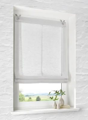 Immagine prodotto di Tenda a rullo, bianca, semitrasparente, effetto lino, 60x140 cm, da fissare senza fori