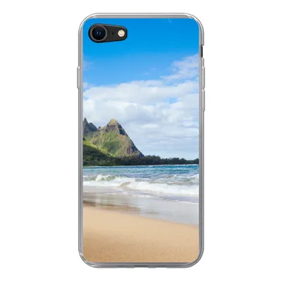 Produktbild von MuchoWow® Handyhülle Schutzhülle Hülle für iPhone SE 2020 Strand - Tropisch - Hawaii Silikon Softcase Handy Hülle - Kartenbesitzer