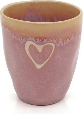 Produktbild von Stoneware Espressobecher "Herz" rosa