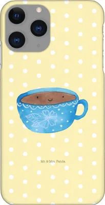 Produktbild von Mr. & Mrs. Panda Iphone 11 Pro Handyhülle Kaffee Tasse - Gelb Pastell - Geschenk, Liebe, Lustige Sprüche, Handy Case, Genuss, Premium Kunststoff, Geschmack, Glücklich