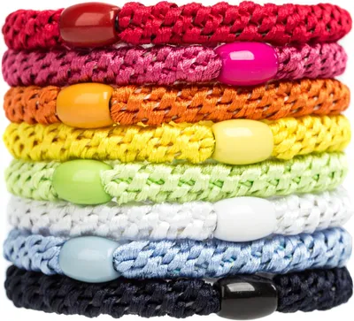 Produktbild von Elastische Haargummis für Damen und Mädchen aus Baumwollbändern, Pferdeschwanzhalter für dickes und lockiges Haar, 8 Stück