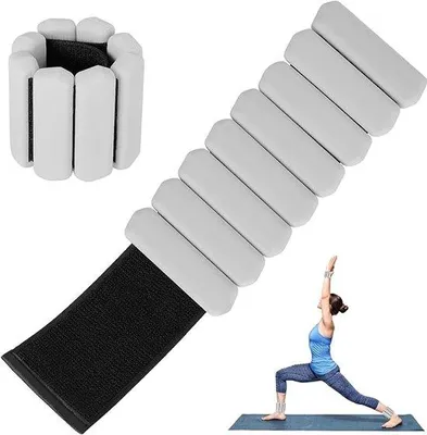 Immagine prodotto di Set di pesi da allenamento per uomini e donne con pesi regolabili per braccia e gambe, adatto per escursionismo, yoga, nuoto e palestra, 2 libbre (circa 900 g).