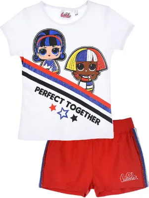 Produktbild von L.O.L. Surprise! Perfect Together Sommer-Set T-Shirt Oberteil mit Shorts Hose  , Farbe:Weiß, Größe Kids:140