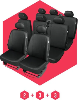 Immagine prodotto di Coprisedili auto Coprisedili universali per Hyundai H-1 (99- ) Nero 8-Sedili BUS
