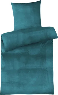 Produktbild von Cashmere Touch Bettwäsche 135x200 cm Warme Winter Bettwäsche Petrol
