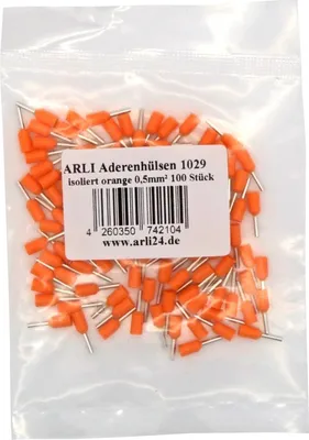 Produktbild von ARLI Aderendhülsen isoliert orange 0,5 mm² - 100 er Pack