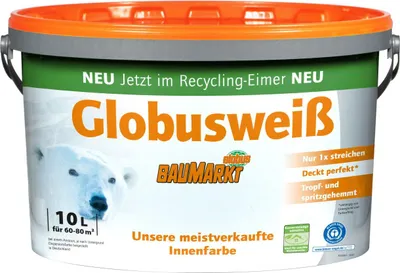 Produktbild von Globusweiß Wandfarbe matt 10 L matt konservierungsmittelfrei