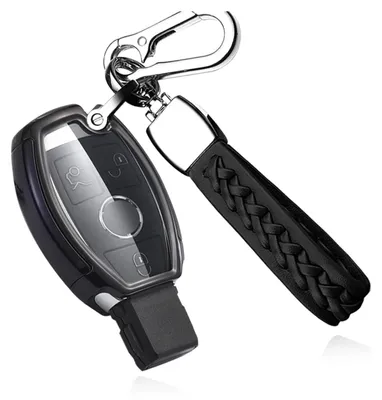 Zdjęcie produktu dla Etui na kluczyk samochodowy do Mercedes - czarne, ochronne etui TPU dla kluczyka 2- lub 3-przyciskowego