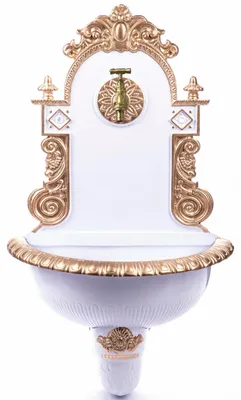 Produktbild von Nostalgie Wandbrunnen weiss 72cm Aluminium Waschbecken Garten Brunnen