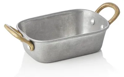 Produktbild von Servierpfanne STEEL & STYLE VINTAGE, mit 2 Messinggriffen, 13 x 8,5 x 3,5 cm, 230 ml, Chromnickelstahl
