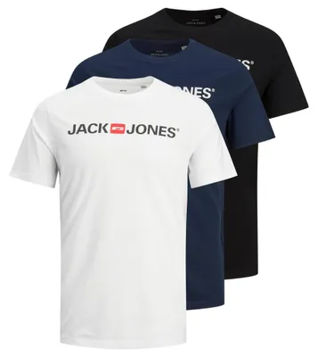 Produktbild von Jack & Jones T-Shirt Herren JJECORP LOGO TEE SS CREW NECK 3PKMP NOOS schwarz/weiß/blau M