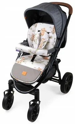 Obrázek produktu pro Jukki univerzální vložka do kočárku 90x45 cm – oboustranná, bavlna a samet, Savanna Fun – s chrániči pásů