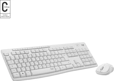 Obrázok produktu pre Logitech 920-009824, Plná veľkosť (100 %), Bezdrôtový, RF Wireless, QWERTY, Biela, Obsahuje myš