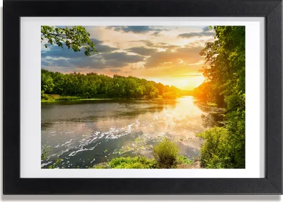 Produktbild von Bild 30x20 MDF-Rahmen, Wandkunst Dämmerung auf dem Fluss
