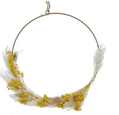 Produktbild von Dekohänger - Ring mit Trockenblumen - aus Metall - ca. 30 x 1 x 28 cm