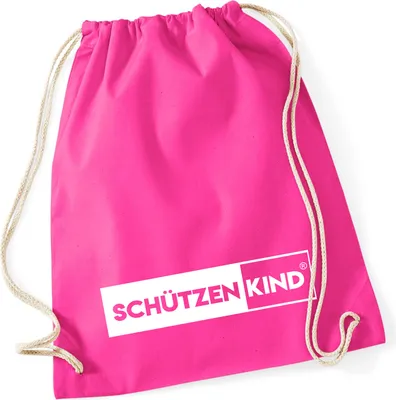 Produktbild von Huuraa Turnbeutel Schützenkind Modern 12 Liter Fuchsia Baumwolle Rucksack Geschenkidee