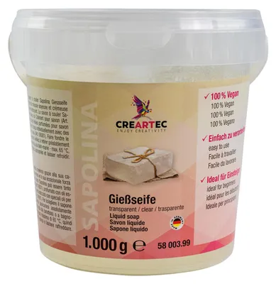 Produktbild von CREARTEC - Seifenbasis Seifenherstellung Transparent - Inhalt 1kg - 5800399