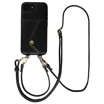 Produktbild von Selencia Sera Handyhülle mit Band und Kartenfach für das Apple iPhone 17 / 16 – Schwarz