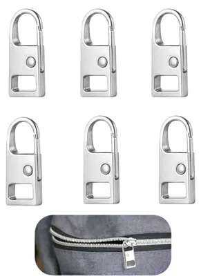 Metall-Reißverschluss-Schieber, 12 Stück, Ersatz-Zipper, schwarz