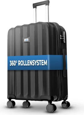 Produktbild von Reisekoffer 1052 Reisetasche Koffer Handgepäck Tasche Trolley ABS Anthrazit XL-75cm