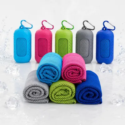 Produktbild von 5 Stück Kühlhandtuch Cooling Towel, 100 x 30 cm, Kühlendes Sporthandtuch schnelltrocknend, Mikrofaser Eishandtuch für Fitness, Gym,Yoga,Laufen,Outdoor